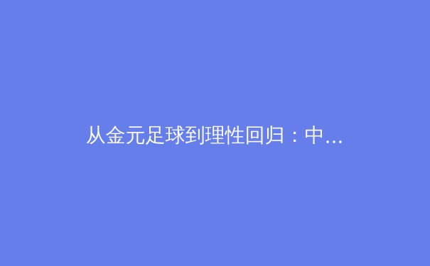 从金元足球到理性回归：中国职业体育商业模式的深度转型与未来展望 - 2